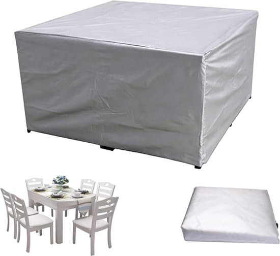 Havemøbelovertræk - Vandtæt Havemøbelovertræk 150x90x80 cm - Rektangulært Havemøbelovertræk - Sølv - Oxford-stof -...