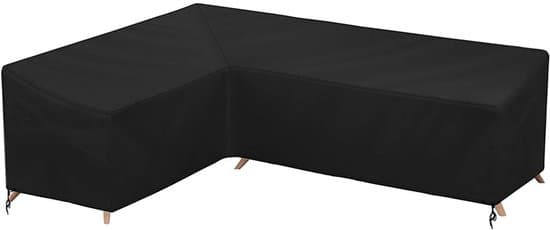 Trädgårdsmöbelöverdrag - 200x270x82x90 cm 210D Oxford vattentätt UV-beständigt L-format sofföverdrag - Svart
