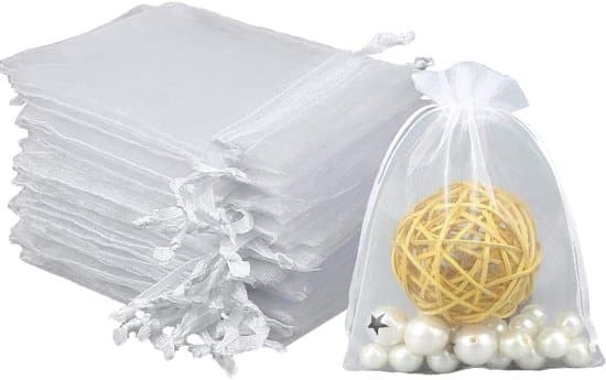 100-pack transparenta tyllpåsar - Presentpåsar - Smyckespåsar - Godispåsar - Lavendelpåsar - Transparenta - 9x12 cm