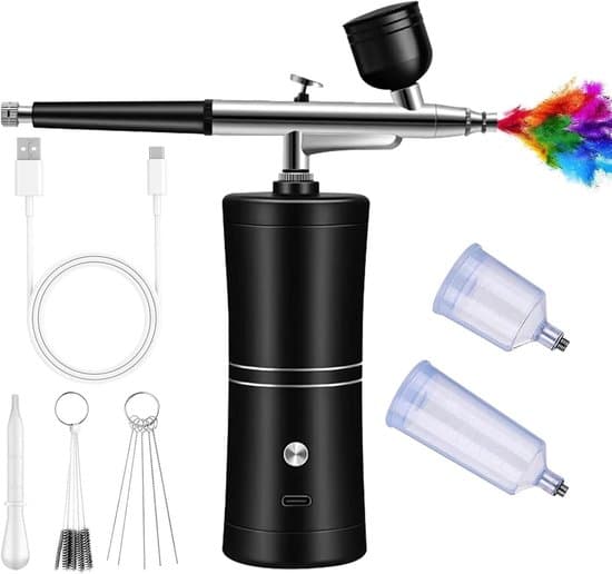 Multifunktionellt handhållet airbrush-kompressorkit - Bärbart uppladdningsbart - Nagelkonst/Tårta/Smink/Tatuering