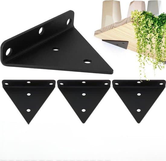 Uppsättning med 4 triangulära hyllkonsoler, 8 cm flytande järnhyllstöd, metallvägghyllkonsoler för DIY öppna hyllor