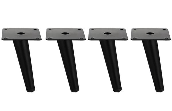 4-osainen metallinen TV-kaapin, sohvan ja sohvapöydän tukijalat (musta, 12cm)