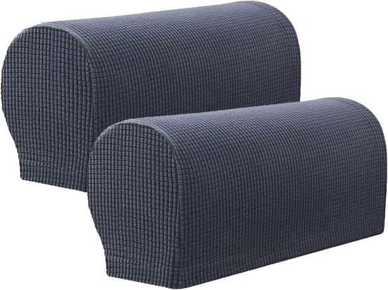 Set med 2 fåtöljöverdrag | Stretcharmstöd | Halkfria armstödskuddar | Stolskydd för möbler | Fåtöljer och soffor | Grå.