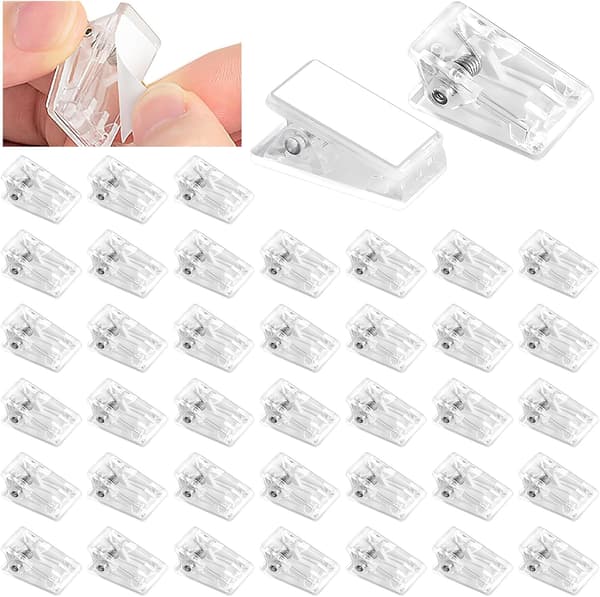 40 plastklämmor självhäftande kontorsmaterial klämmor gardin skrivbord affisch pappersklämmor hemkontor självhäftande klämmor transparent