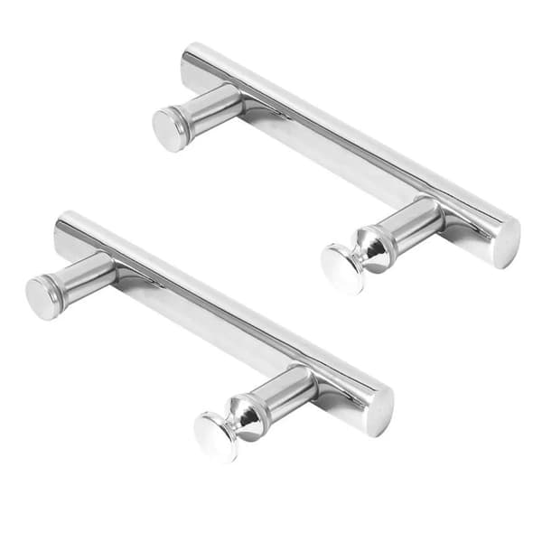 Duschdörrhandtag – 2-pack – 145 mm hålavstånd – Rostfritt stål – Halkfria handtag för duschdörrar i glas – Silver