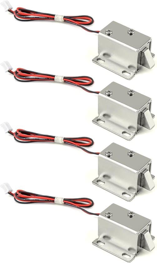 DC12V elektromagnetiska lås, lämpliga för säkerhetssystem, kassaskåp och skåpdörrar, 4-pack.