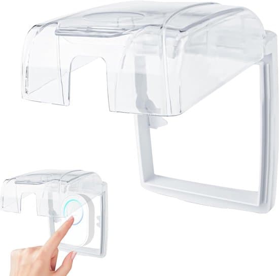 Trådlös utomhusdörrklocka, vattentätt skydd - transparent hölje för dörrklocka och knapp (13 x 11 x 7 cm)