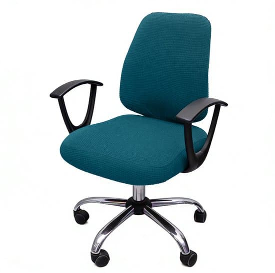 Elastisk jacquard vaskbart drejeligt kontorstolsbetræk, stol medfølger ikke, ryglænshøjde 36-50 cm, sædelængde 38-52 cm, sædebredde 38-52 cm, Blå