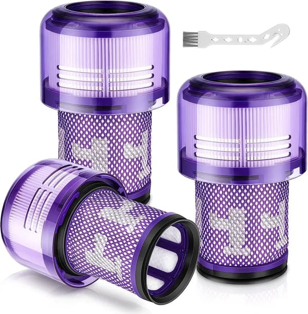 Tre HEPA-filter för Dyson V12 Detect Slim Absolute dammsugare; ersättningsfiltertillbehör för Dyson V12 dammsugare; tvättbara.