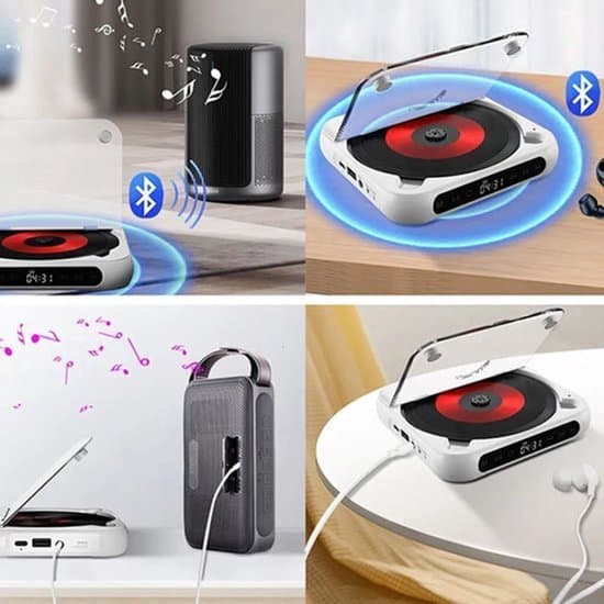 Bärbar Bluetooth CD-spelare med USB-C snabbladdning – Ultratunn och kompakt – Stöder MP3/WMA-format – Lämplig för resor och hemmabruk – Grön