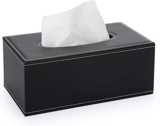 Læder tissueboks og opbevaringsboks med magnetisk bund, 17x12x8,5 cm, til servietter, fjernbetjening, restauranter, kontorer, hjem, hoteller - Sort