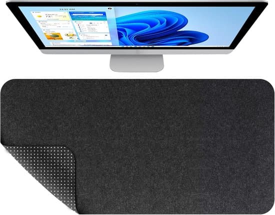 100x40cm Stor Skrivebordsmåtte i Filt med Skridsikker Prikket Bagside til Dual-Monitor Arbejdsstationer og Gaming.