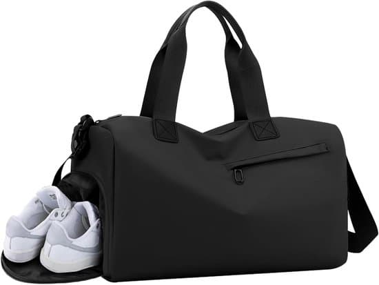 VHV - Sportväska - resväska med skofack 39 x 23 x 22 cm - vattentät Oxfordväska - för fitness, resor och simning