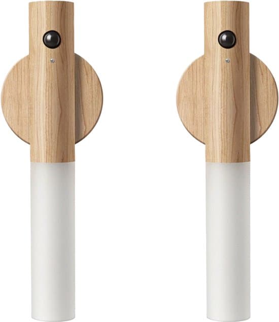2-delad smart nattlampa med rörelsesensor, uppladdningsbar magnetisk LED-vägglampa, USB-uppladdningsbar stämningslampa, lämplig för utomhusbruk