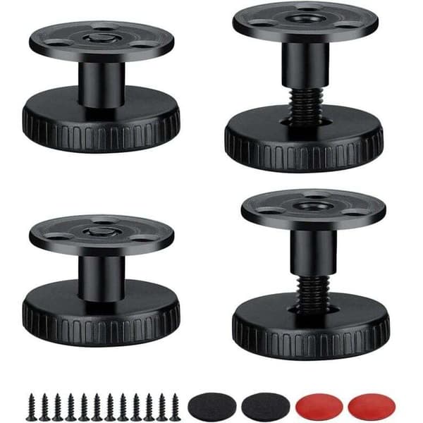 Justerbara möbelfötter, 4-pack, Höjd 27-40 mm, borrbara/självhäftande, Lämpliga för bord/skåp/soffor, Stabila och halkfria, Perfekta för gör-det-själv