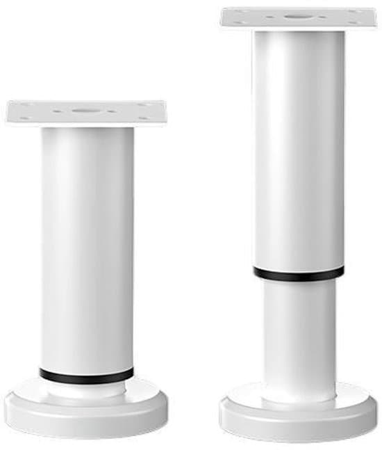 2 höjdjusterbara möbelben, metall, 12-19 cm, med skruvar, för bäddsoffor och skåp, 12*6cm, vit