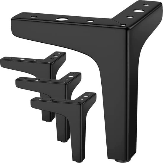 4 kpl metallisia huonekalujalkoja, 10 cm TV-tason jalat, kantavuus jopa 800 kg, musta.