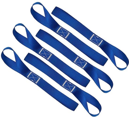 6 korta fästringar, 405 x 25 mm, för motorcyklar, bilar, camping, bergsklättring, upphängning, lastsäkring, transport