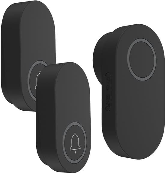 Trådlös dörrklocka med inbyggd generator och dörrsensor, 2 sändare + 1 mottagare