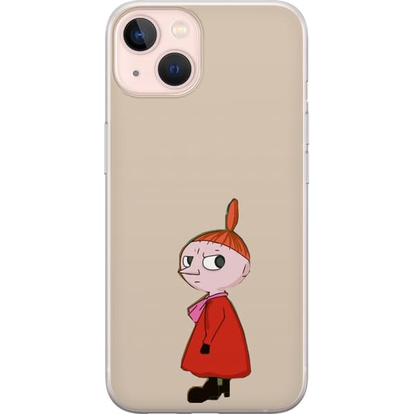 Kompatibel Mobilcover til Apple iPhone 13 Lille My i rød kjole med lyserødt tørklæde foran en enkel beige baggrund