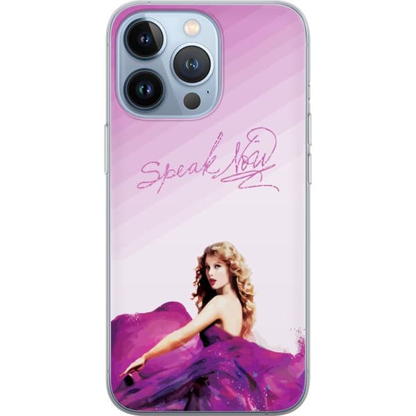 Kompatibelt Mobildeksel til Apple iPhone 13 Pro Illustrasjon av Taylor Swift i en flagrende lilla kjole med en elegant og moderne popfølelse