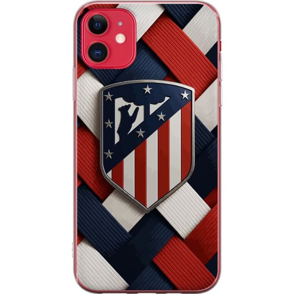 Kompatibel Mobilcover til Apple iPhone 11 Fodbold-inspireret design med Atlético Madrid-symbol og dekorativ farvekomposition