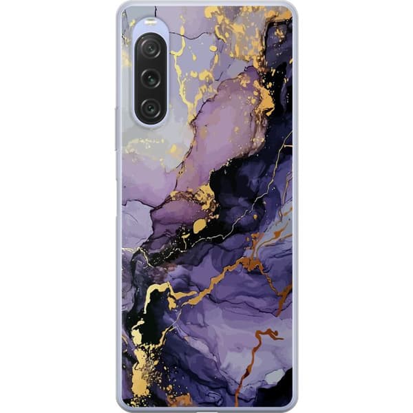 Kompatibelt Mobilskal till Sony Xperia 10 V Lila Marmor
