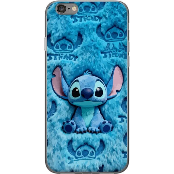 Kompatibelt Mobilskal till Apple iPhone 6s Stitch sitter på fluffigt blått mönster med sitt ansikte och öron upprepade som textur vilket skapar ett s