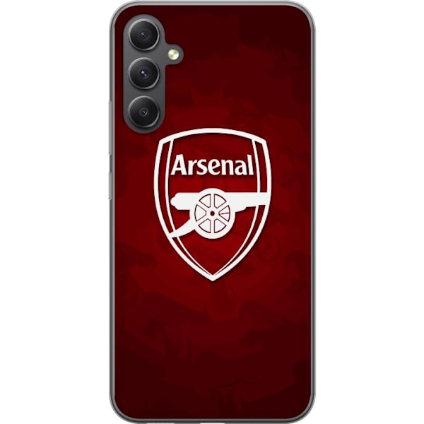 Kompatibelt Mobilskal till Samsung Galaxy A05s Arsenal klubbemblem med kanon på röd bakgrund