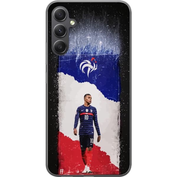 Kompatibelt Mobilskal till Samsung Galaxy S23 FE Fotbollsstjärna inspirerad av Kylian Mbappé i Frankrikes landslag