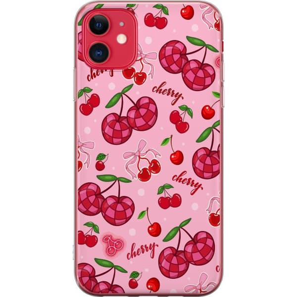 Kompatibelt Mobildeksel til Apple iPhone 11 Rosa motiv med kirsebær, dekorative sløyfer og myke detaljer i sjarmfull stil