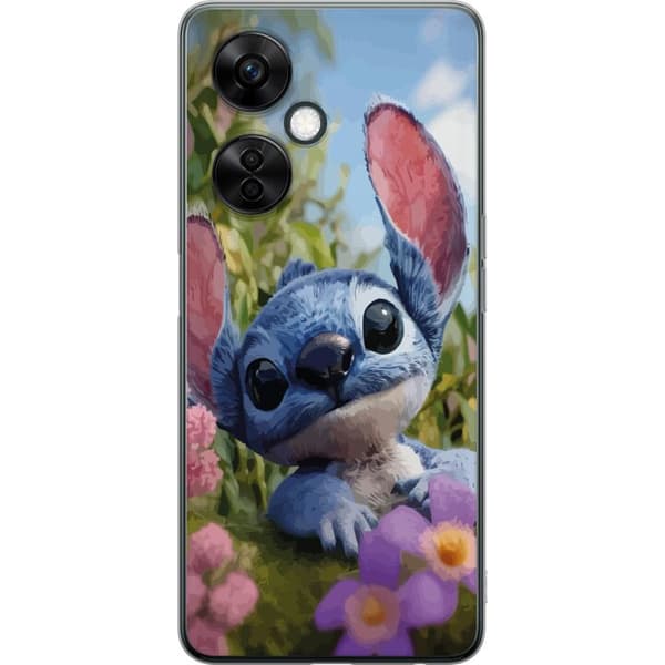 Kompatibelt Mobildeksel til OnePlus Nord CE 3 Lite Blått romvesen blant blomster i blått og lilla
