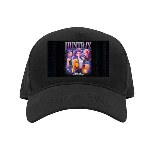Barn-Caps Kpop Demon Hunters Huntrix Mira Zoey Rumi animeillustrasjon Kpop Demon Hunters Huntrix Mira Zoey Rumi animeillustrasjon Svart Barn