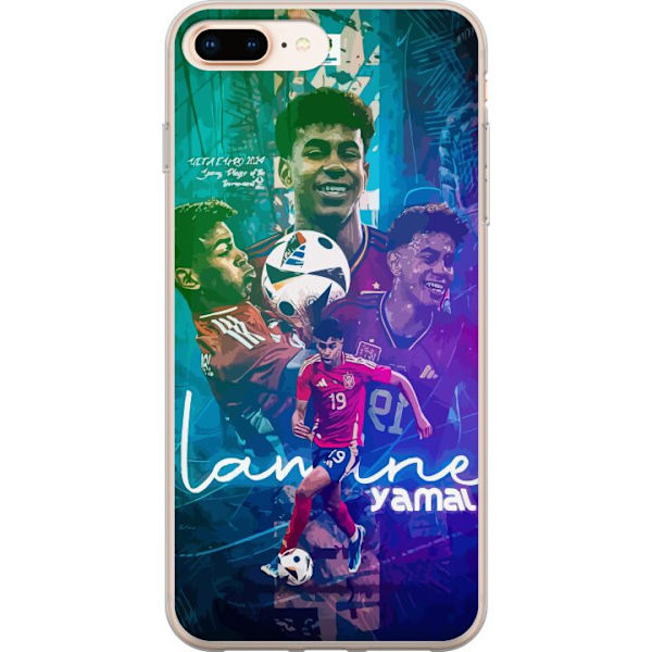 Kompatibelt Mobildeksel til Apple iPhone 8 Plus Lamine Yamal design inspirert av store turneringer med actionbilder, fargerike detaljer og fokus på S