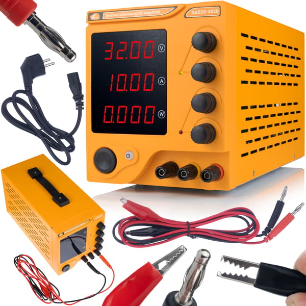 Laboratorienataggregat Rosfix AmpRush RARES-3210 – 32V 10A | Justerbar spänning och ström | LCD-display, skyddssystem