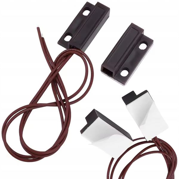 Magnetisk Dorrsensor MC-38 NO Brun – Inomhusbruk | Enkel Montering | Kompatibel med Shelly, Sonoff