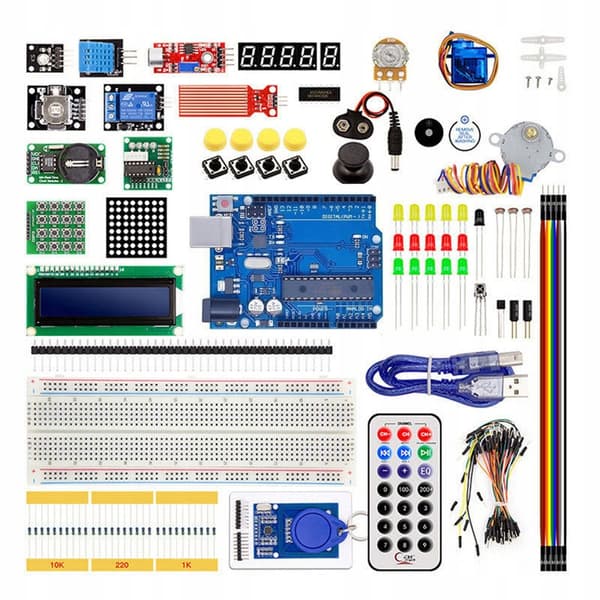 Startpaket Arduino XXL UNRR3 – Komplett Kit för Programmering | UNO Board, Sensorer, LCD | For Nyborjare och Studenter