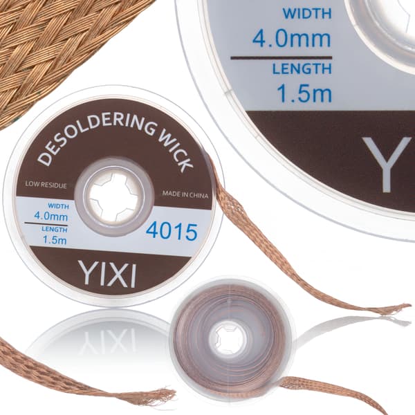 Af-lodningsfletning 4mm x 1,5m – Effektiv fjernelse af loddetin | Kobbertråd med harpiks | Til elektronikreparation