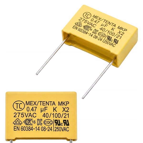 MKP X2 Kondensator 0.47uF 275V AC – Metaliseret Polypropylen | 22.5 mm Raster | Høj Pålidelighed