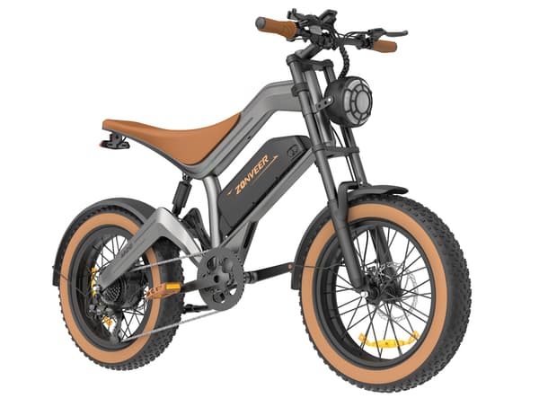 ZONVEER    M20 elcykel – 750W motor, 48V 18,2Ah batteri, 98 km pedalassistans, mekaniska skivbromsar, 4,0-tums feta däck — Perfekt för stadscykling oc