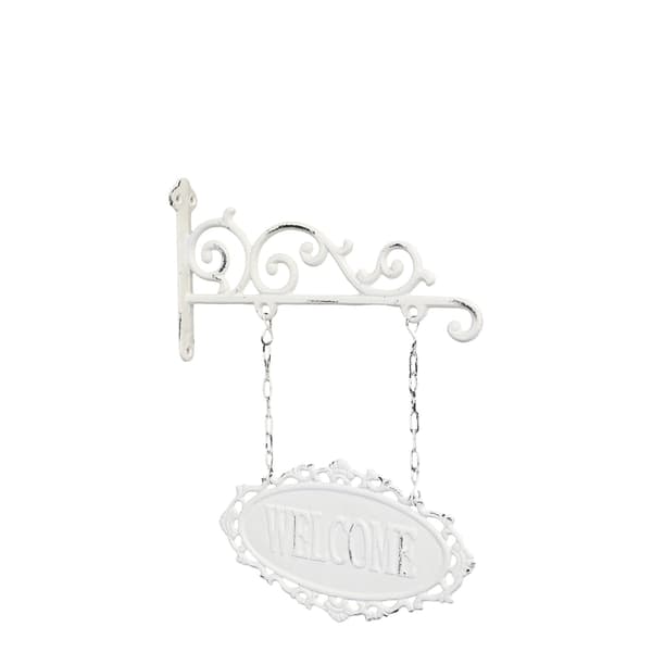 Väggkonsol med skylt “Welcome” i kedjor – Shabby Chic