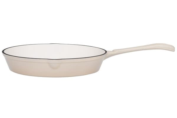 Støbejernsstegepande 26 cm emaljeret beige – Maku Kitchen Life