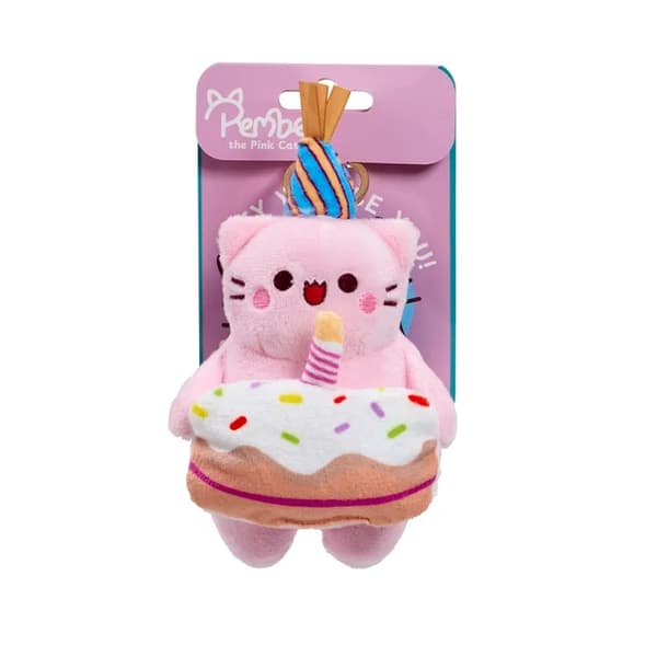Pembe Nyckelring Plush 12cm Happy Birthday