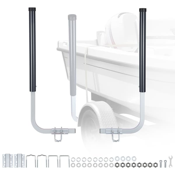 Bådtrailer styrepæle/guidepæle - Sæt med 2 - Justerbare - Højde 101,6/121,9 cm - Stål med høj styrke - PVC rør - Til ski-, fiske- og små sejlbåde
