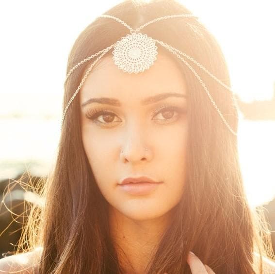 Bohemiskt Retro Hårsmycke / Boho Hår Smycke med Silver Kedjor & Smycke