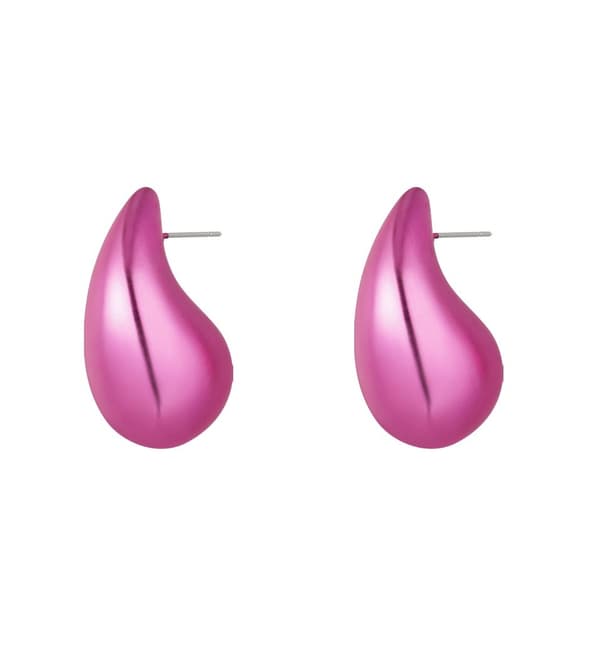 Droppörhängen / Droppformade Örhängen i Rostfritt Stål - Droppar/Droppe - Fuchsia / Cerise