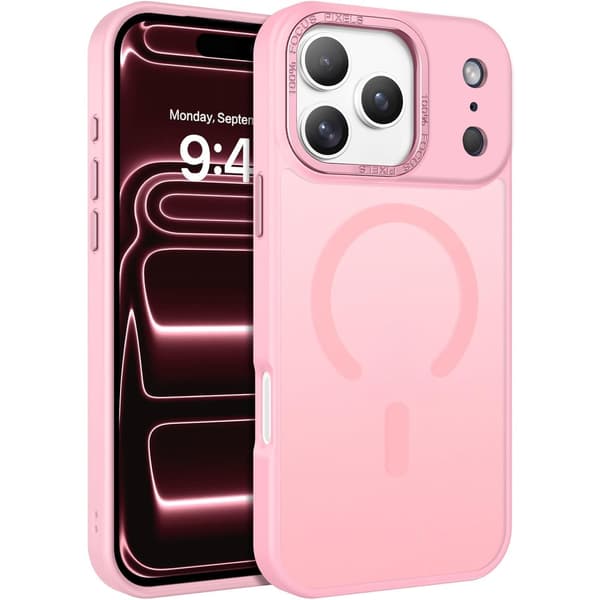 iPhone 17 Pro Max Skal - Magnetiskt Frostat Skal – Rosa