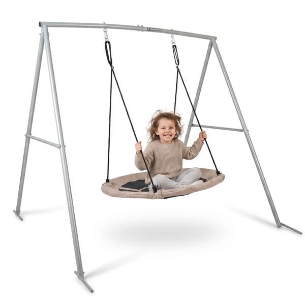 Fugleredegynge, HyperMotion, SWING HYP97, med stativ, grå-beige