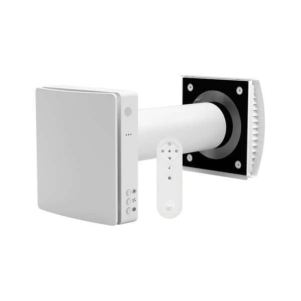 Arida Venti WiFi lydsvag rumventilator til stue og soveværelse (hvid/sort)