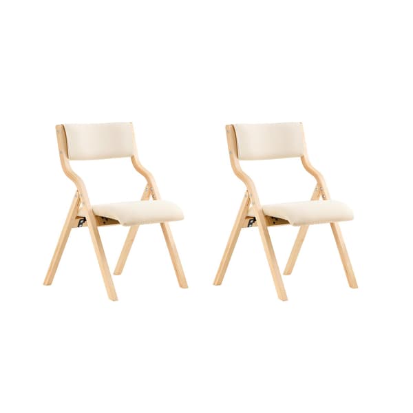 SoBuy Klappstol med dyna - 2-delat set 48x54x80cm | Vit FST40-WX2